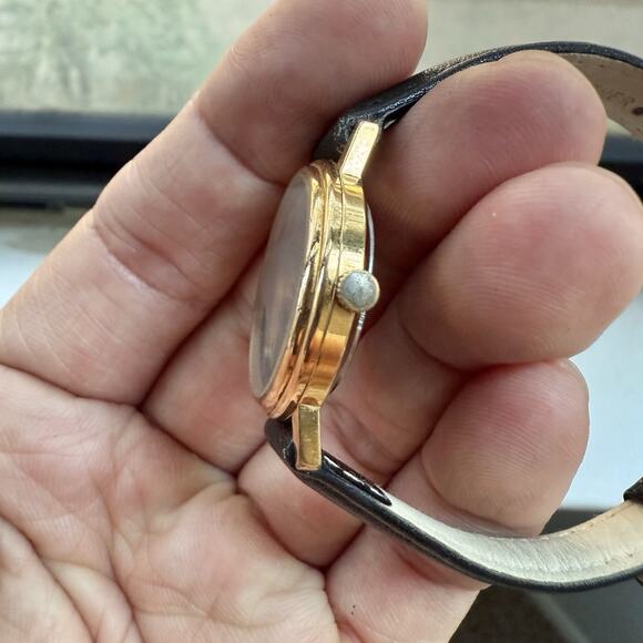 Vintage Eska Quartz Gold Plated Ladies Watch Lapis Lazuli Stone Dial 24mm Womens - Picture 5 of 10